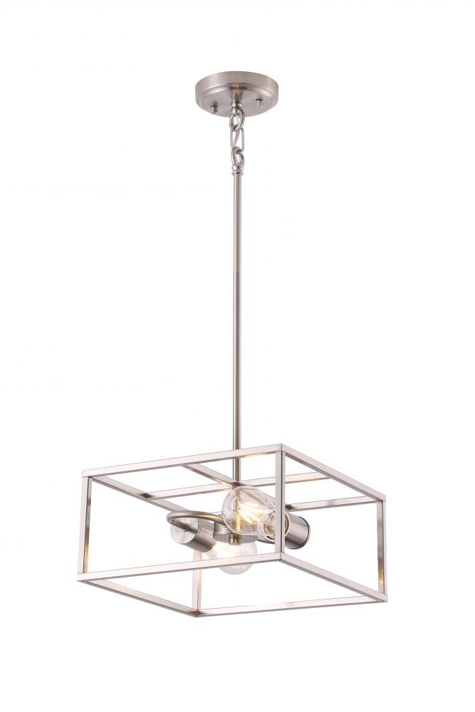 12" 2X60 W Pendant in Satin Nickel finish